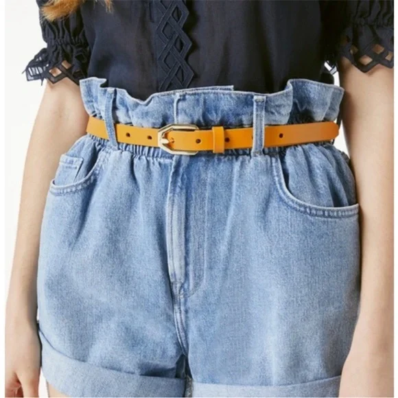 Frame Le Polygon Belt in Caramel NWT XS Shinki Embossed Belt - Caramel Latigo (Reversible) - Himel  main image 4